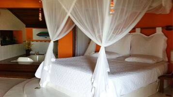 Desk, blackout drapes, iron/ironing board, bed sheets