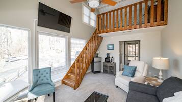 Smart TV, DVD player, books, stereo