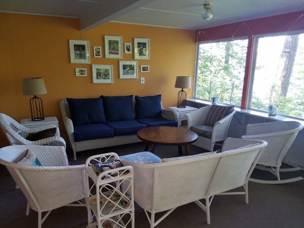 Smart TV, DVD player, books, video library