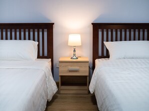 Desk, free WiFi, bed sheets