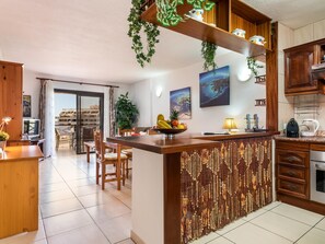 Fridge, microwave, oven, toaster