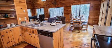 Oven, stovetop, dishwasher, coffee/tea maker