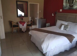 Premium bedding, desk, free WiFi, bed sheets