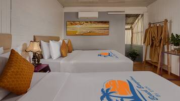 Hypo-allergenic bedding, desk, iron/ironing board, rollaway beds