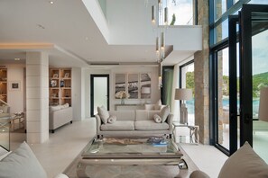 Elite Villa, 4 Bedrooms | Living area | Flat-screen TV - Luxury Villa Silent with Infinity Pool (Selca)