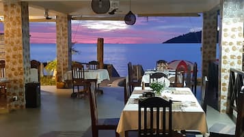 International cuisine, beach views