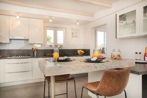 Villa | Private kitchen | Full-size fridge, microwave, oven, stovetop - Villa Red Hacienda with Pool (Vodice)