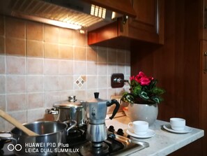 Fridge, microwave, oven, stovetop - Apartment in Villa with swimming pool in Assisi Ideal for families (Assisi)