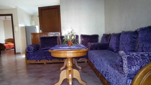 Apartment, 2 Bedrooms | Living room | 32-inch flat-screen TV with satellite channels, TV - Appartement  Mers Beach  sidi Bouzid n24 (Moulay Abdallah)