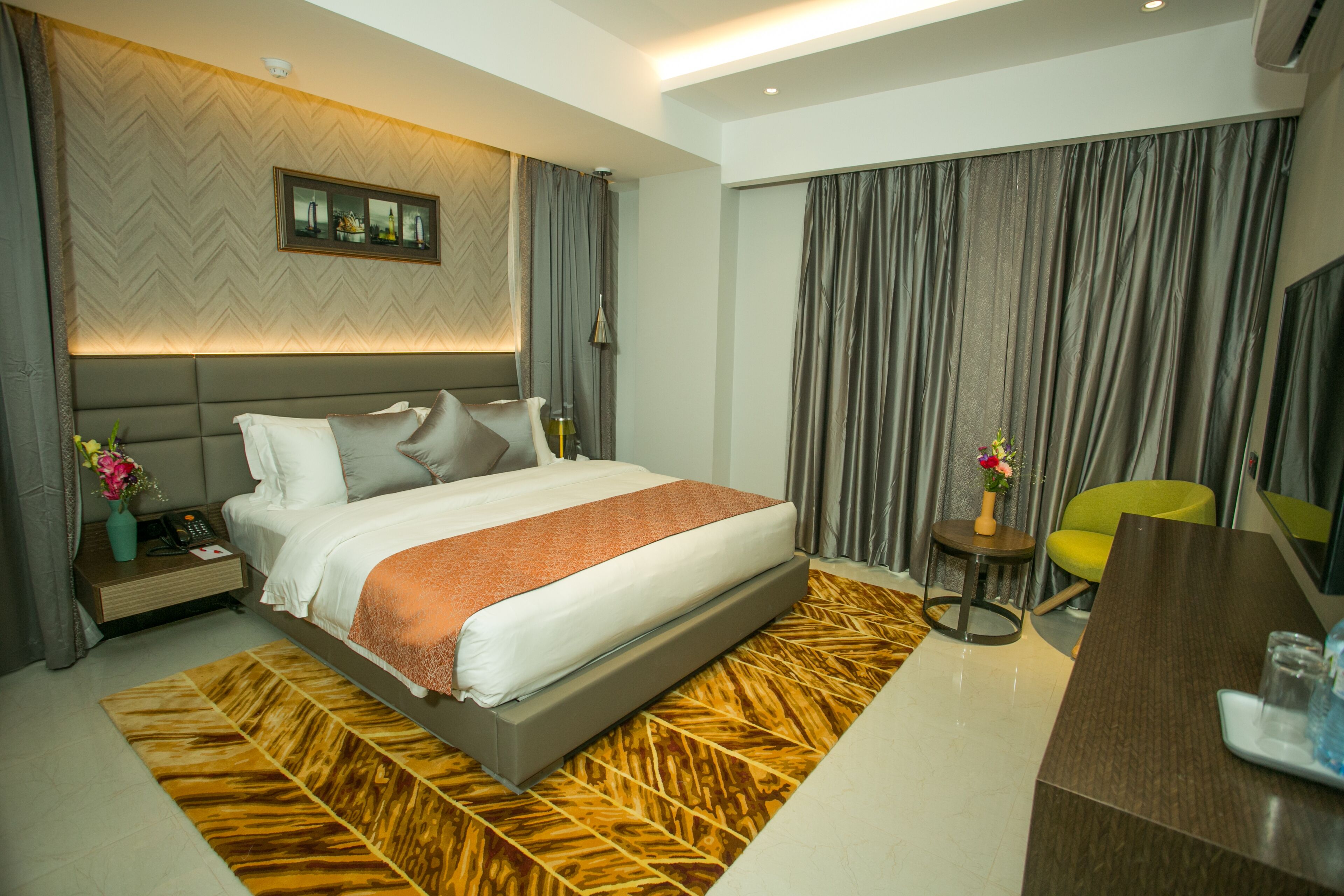 Hypo-allergenic bedding, down duvets, minibar, individually decorated