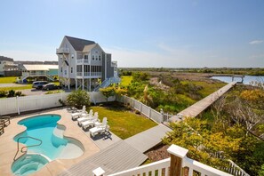 Pool - "Sounds Beachy" Soundfront / Oceanview 8 Bedroom - Pool, Hot Tub, Elevator, Dock (North Topsail Beach)