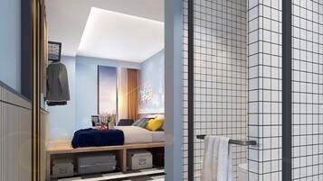 Room (One of a Kind) | Bathroom | Shower, hair dryer, towels, soap