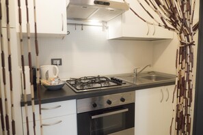 Apartment, 1 Schlafzimmer | Eigene Küche | Großer Kühlschrank, Herdplatte, Kochgeschirr/Geschirr/Besteck