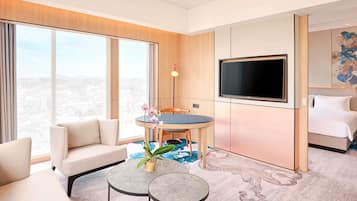 In-room safe, desk, laptop workspace, blackout curtains