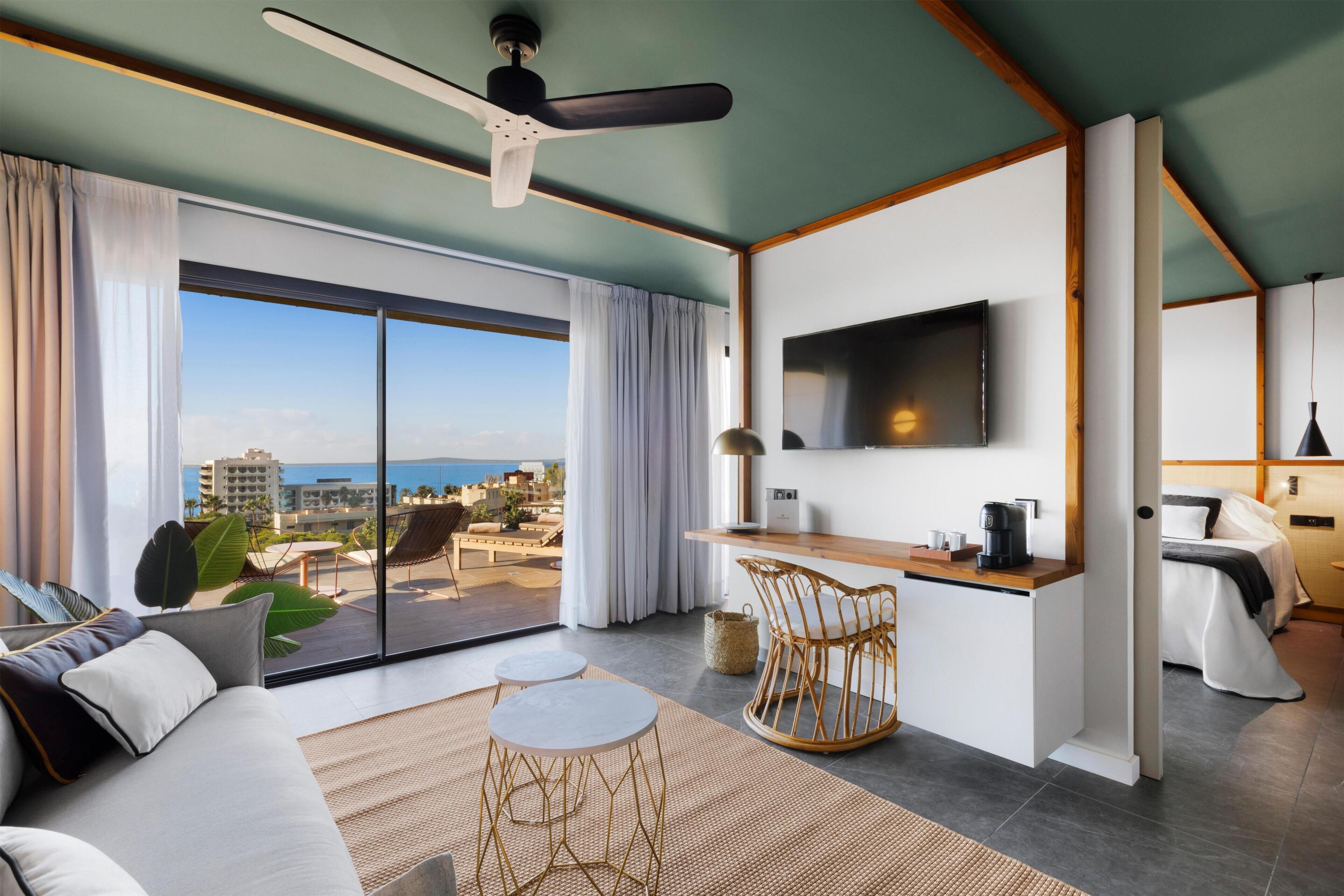 Suite, Terrace, Sea View | Premium bedding, down comforters, memory foam beds, minibar