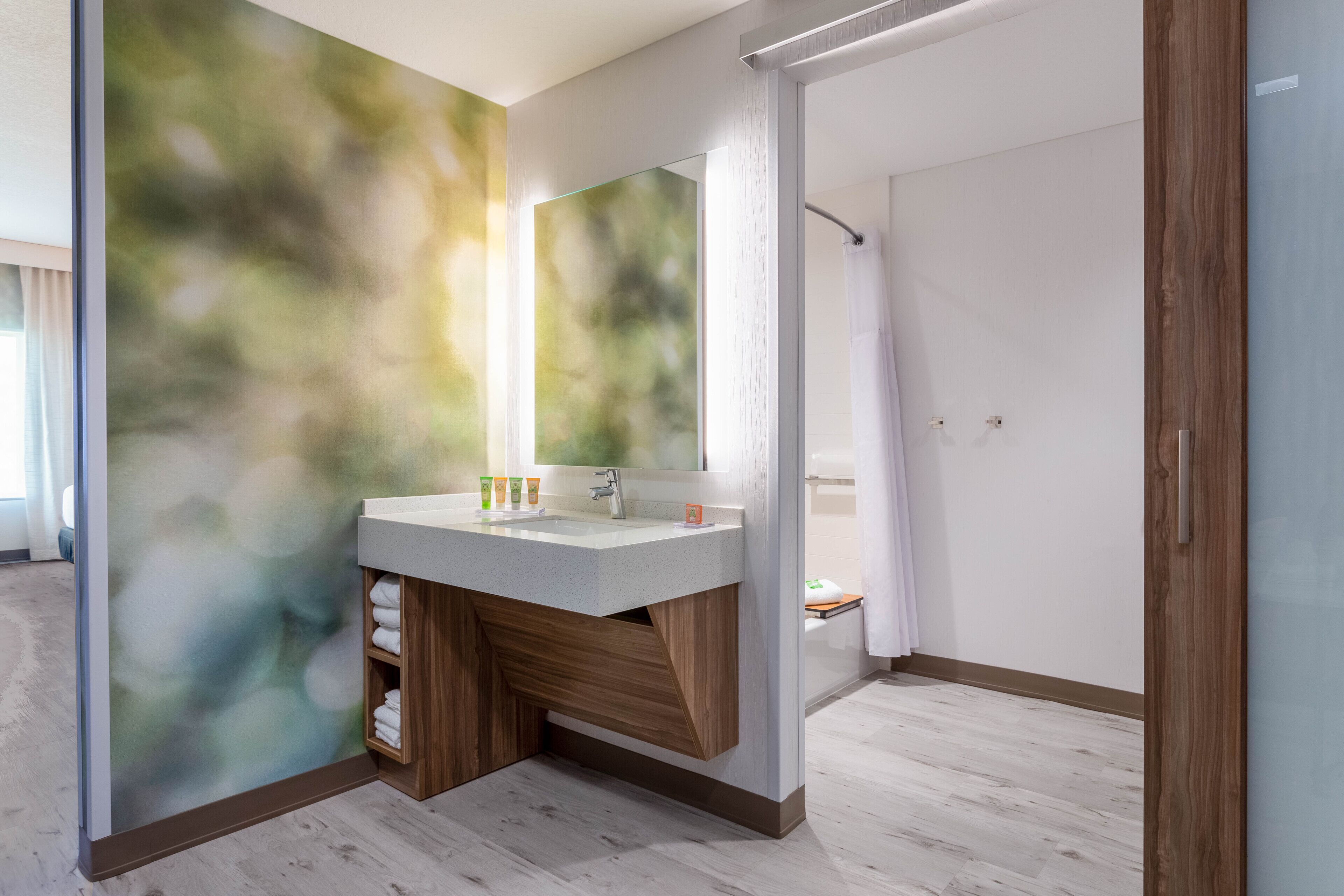 shower, rainfall showerhead, free toiletries, hair dryer