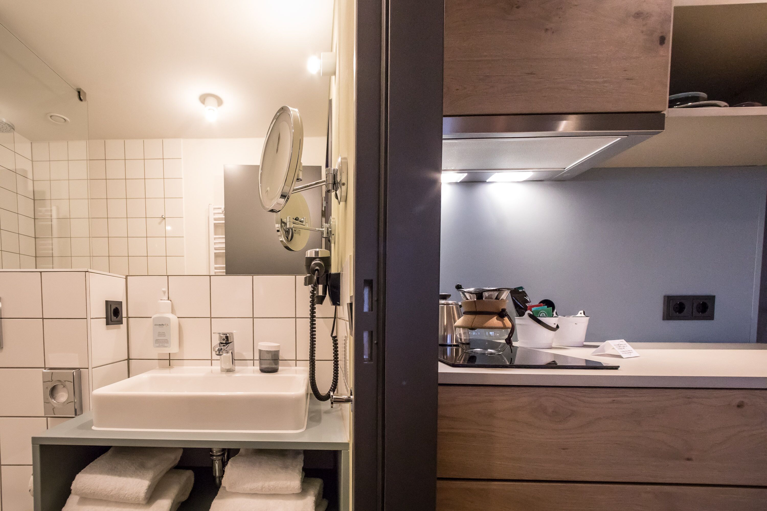 shower, eco-friendly toiletries, hair dryer, towels