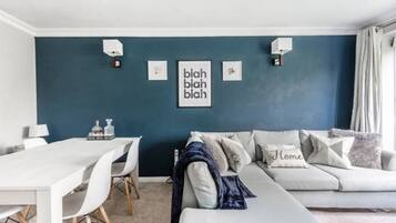 TV, DVD player, books