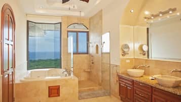 Luxury Villa, 3 Bedrooms, Private Pool, Ocean View | Bathroom | Shower, free toiletries, towels, soap