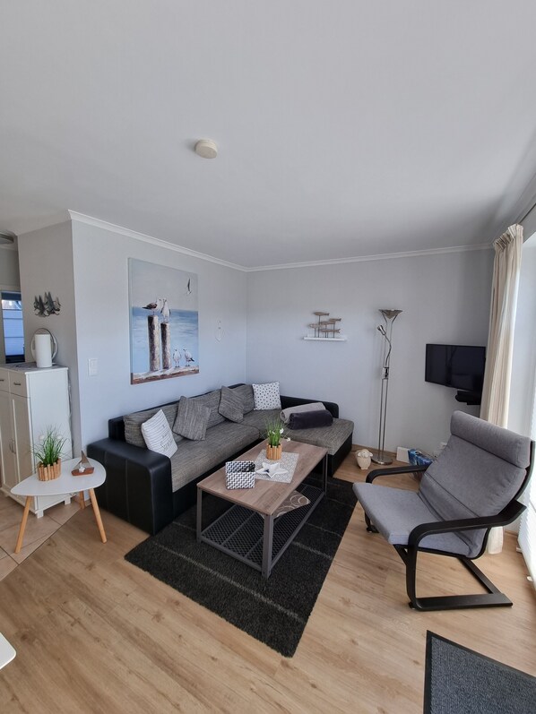 Smart-TV, DVD-Player, Bücher, Musikbibliothek