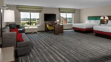 Studio, 2 Queen Beds, Refrigerator & Microwave (Wet bar) | Pillowtop beds, in-room safe, desk, laptop workspace