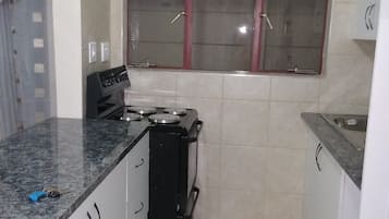 Fridge, oven, stovetop, electric kettle