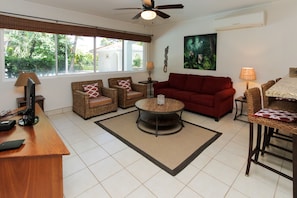 Luxury Condo, 2 Bedrooms, Pool Access, Pool View | Living area - Ocean Breeze 11 (Sardinal)