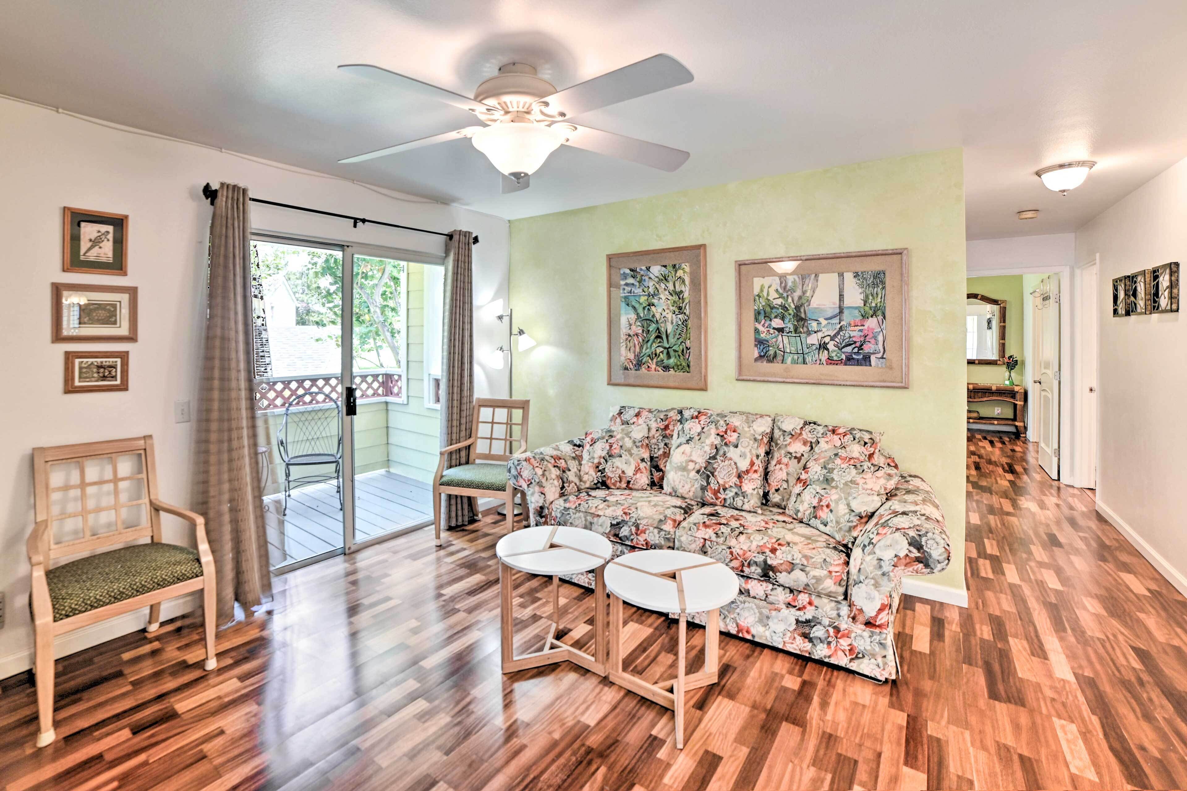 TV, DVD player, books, video library