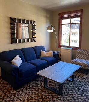 TV, fireplace, DVD player - Prime location inside Palisades Village.  Steps to Gondola. 1 Bdrm -sleeps 4 (Olympic Valley)