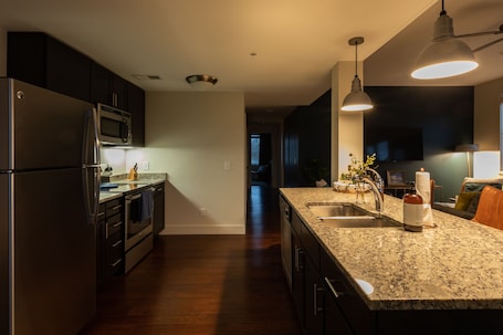 Premium Room | Private kitchen | Oven, stovetop, dishwasher, coffee/tea maker