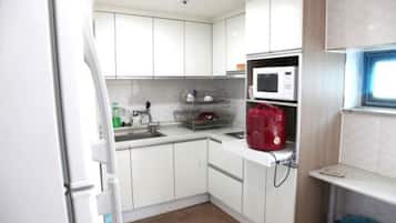 Mini-fridge, microwave