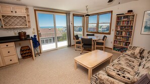 TV, fireplace, video library, stereo