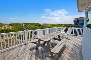 Outdoor dining - OCEANFRONT, Ocean Views, Sun Deck, Close to Beach Access, OS18D, A Place By The Sea (Corolla)
