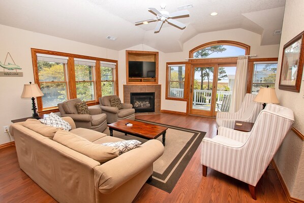 TV, DVD player, stereo