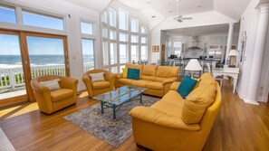 TV, fireplace, DVD player, stereo - OCEANFRONT, Pool, ELEV, Pool Table, Ocean Views, PI256, Cabana Beach (Corolla)