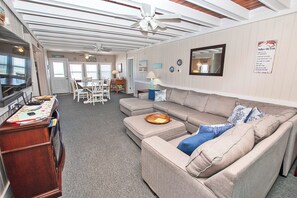 Flat-screen TV, fireplace, DVD player - OCEANFRONT, Ocean Views, Sun Deck- KH16, The Only Place (Kitty Hawk)