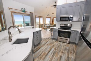 Fridge, microwave, oven, stovetop - OCEANFRONT, Ocean Views, Private Beach Walkway! VOH31, Dream Winds (Corolla)