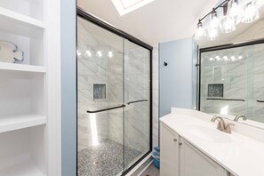 Shower, towels - Oceanside, close to beach, community amenities! 648, Landshark (Corolla)