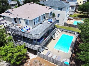 Exterior - Oceanside, 7 BRs, Lake Views, Private Pool, Pool Table, Hot Tub, OS1M, Leap of Faith (Corolla)