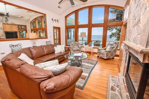 TV, fireplace - SOUNDFRONT, Sound views, Private Pool, Community Amenities, MS23, The 51st Reason (Corolla)