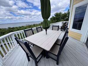 Outdoor dining - Soundfront, Sound Views, Private Pool, Shared Pier, MS15, Loggerhead Lagoon (Corolla)