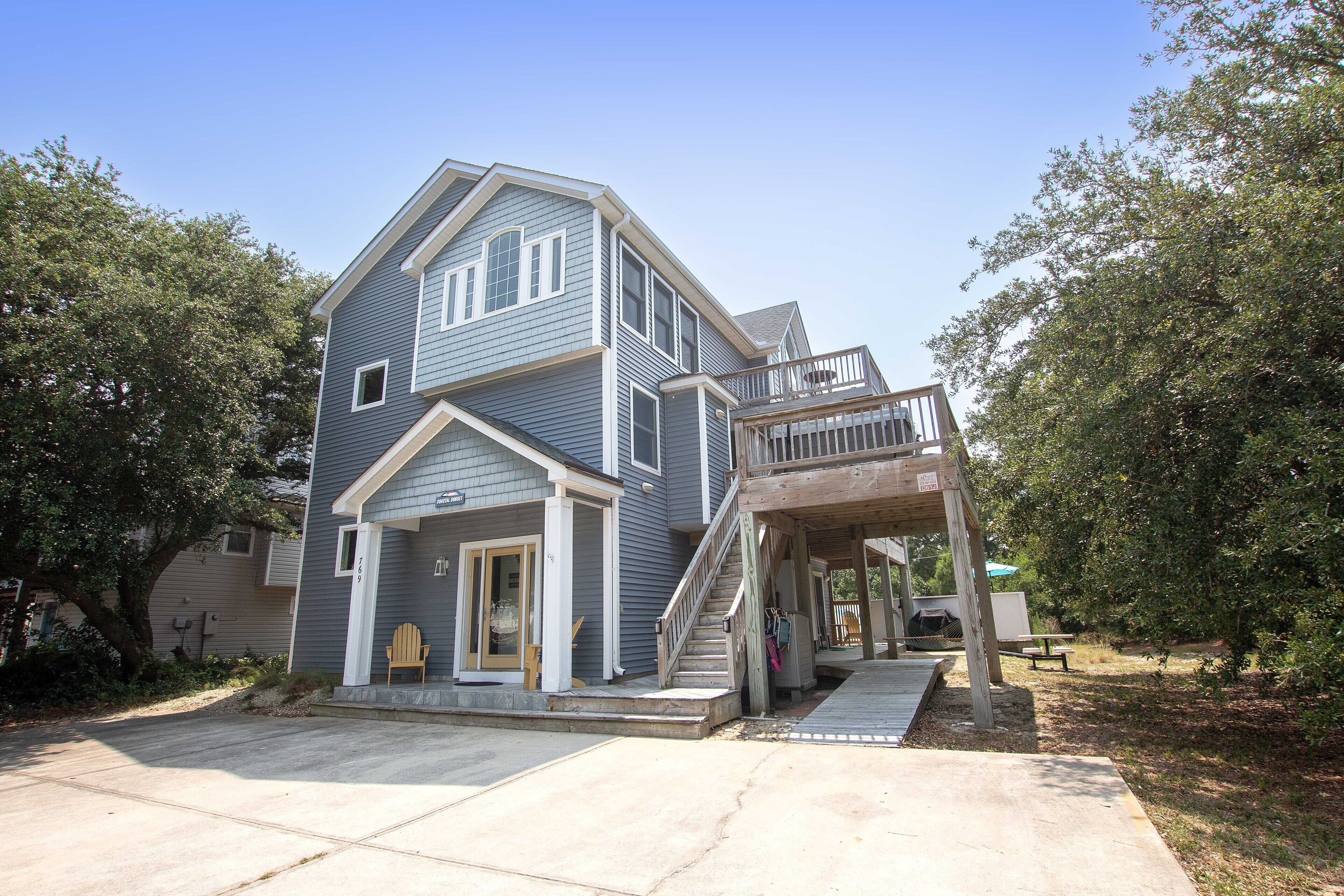 OS1J, Coastal Sunset- Oceanside, 6 BRs, Rec Room, Media Rm, ELEV, Priv Pool, Hot Tub