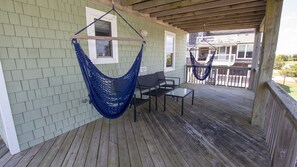 Terrace/patio - Oceanside, Private Pool, Hot Tub, Close to Beach! KD814, Stay Here on Porpoise (Kill Devil Hills)