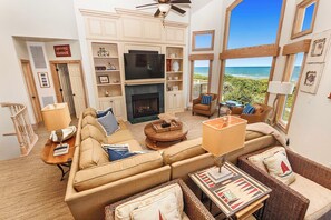 TV, fireplace, DVD player, foosball - OCEANFRONT, Ocean Views, Private Pool, Private Beach Access, Foosball, PI76, Life of Reilly (Corolla)