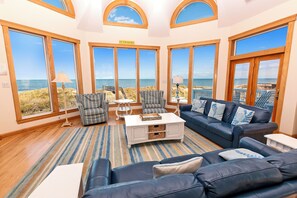 TV, fireplace, foosball, stereo - OCEANFRONT, 9 BRs, Private Pool, Theater Rm, Rec Rm, Ocean Views, PI134, Heavenly Dayz (Corolla)