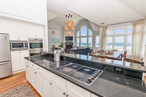Full-sized fridge, microwave, oven, stovetop - OCEANFRONT, Poolside Bar, Private Pool, Ocean  Views, PI49, Treasure Island (Corolla)