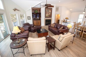 TV, fireplace, DVD player, stereo - Soundfront, Dog Friendly, Private Pool, Rec Room, 549, Sunrise Sunset (Corolla)