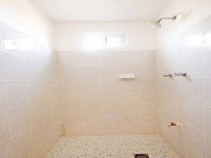 Shower, towels, soap