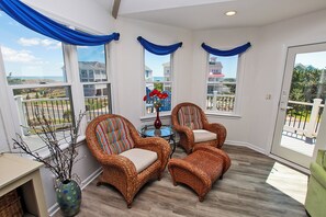 TV, fireplace - Semi-Oceanfront, Rec Room, Private Pool, Ocean Views, WL1092, Maritime (Corolla)