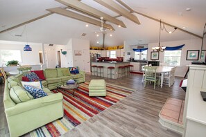 TV, fireplace - Semi-Oceanfront, Rec Room, Private Pool, Ocean Views, WL1092, Maritime (Corolla)